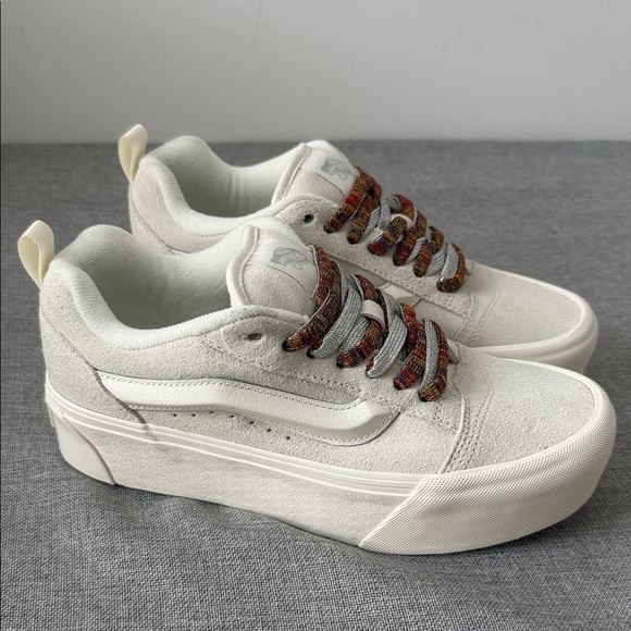 Vans Other - Vans Knu Stack Cream platform suede Sneakers with Multicolor Laces